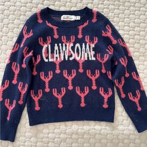 Vineyard Vines Navy and Pink Lobster Sweater